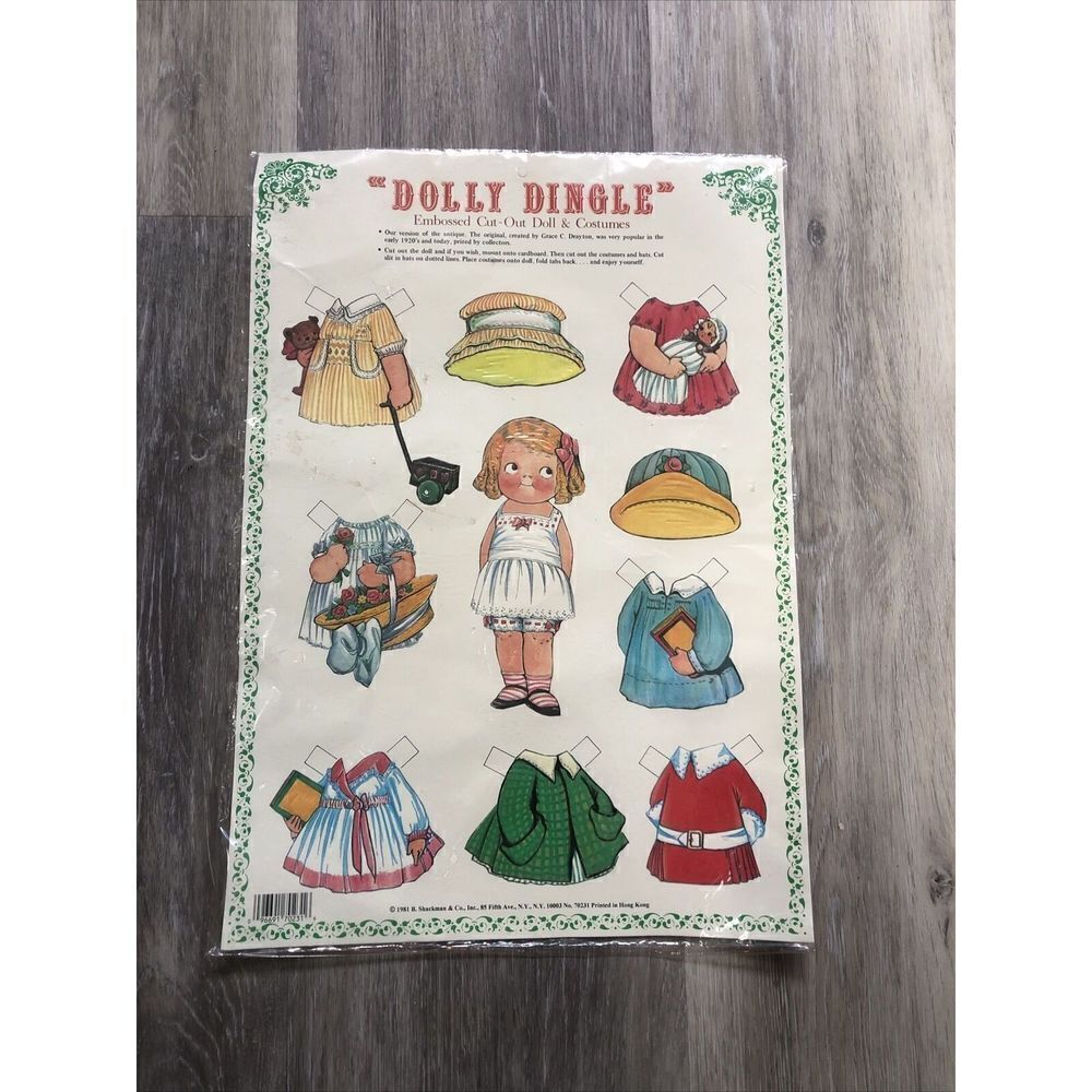 Dolly Dingle Paper Dolls New Uncut Sheet in Sealed Plastic Sleeve - 1981 Vintage
